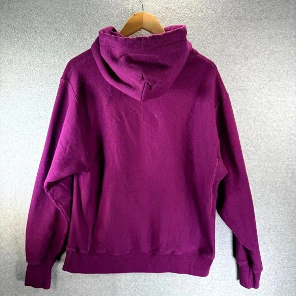 Vintage Champion Reverse Weave Hoodie Men's Large Purple Long Sleeve Pullover - Picture 8 of 10